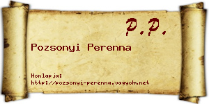 Pozsonyi Perenna névjegykártya